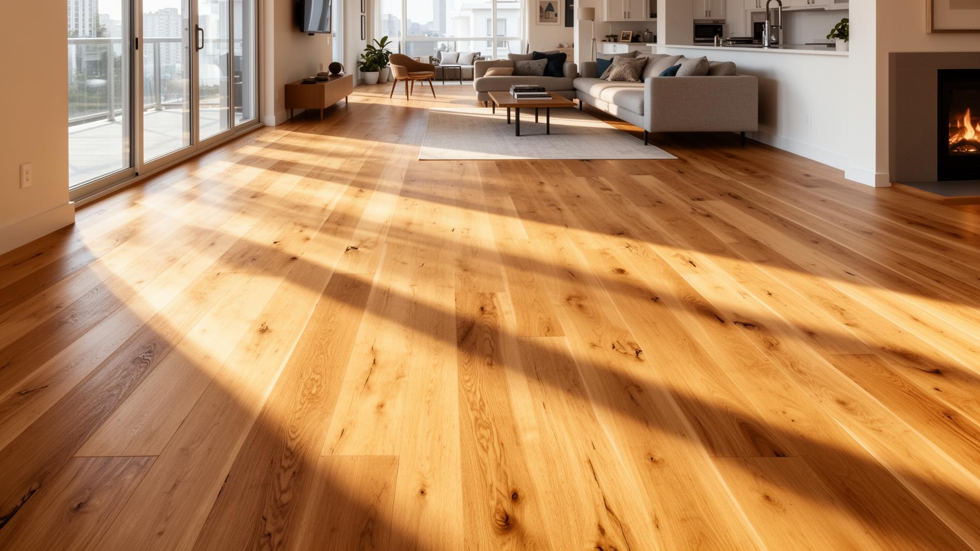 New oak flooring installation